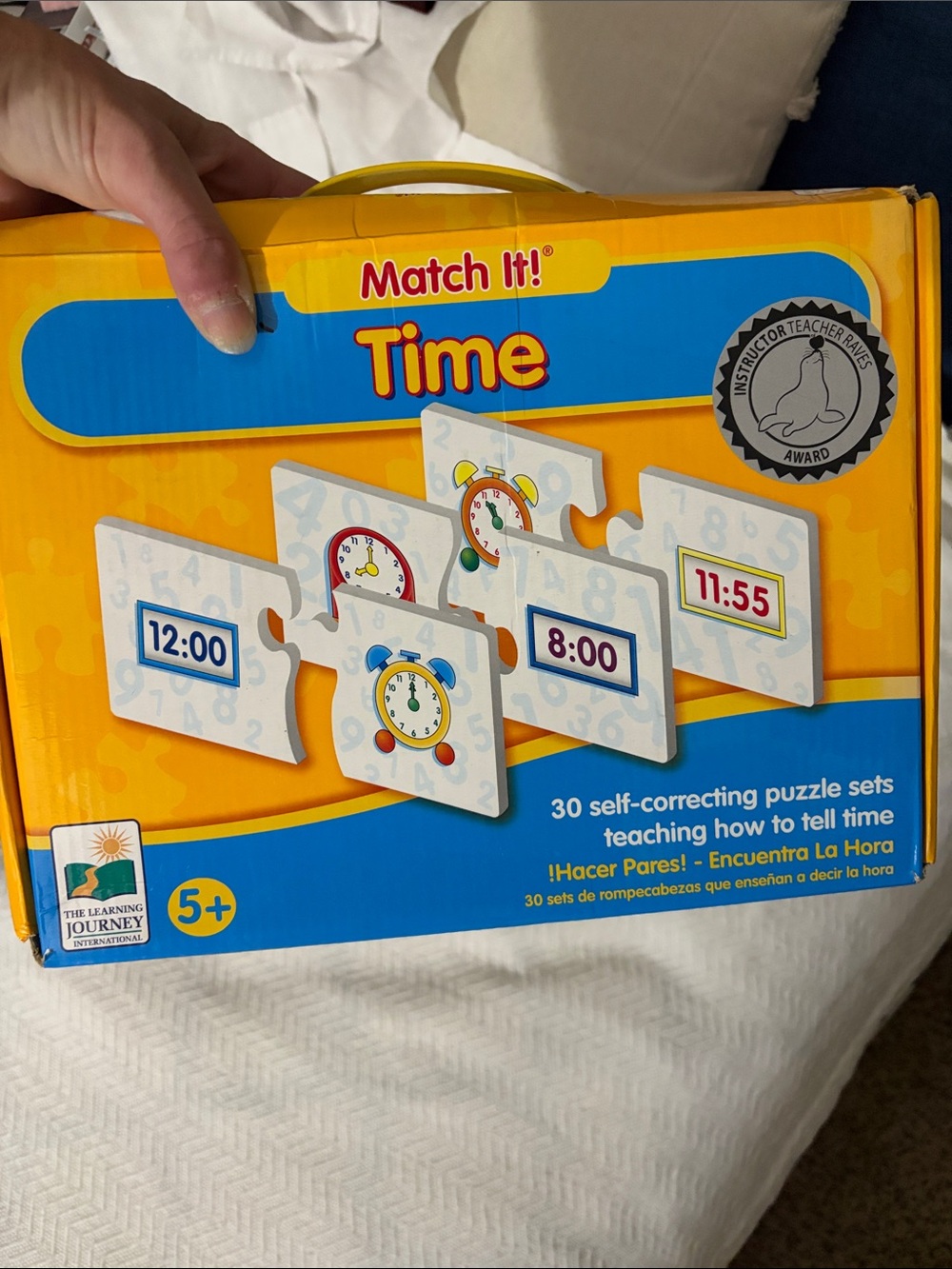 Match It! Time Learning Puzzle Set - Yellow and Blue